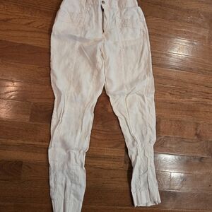 Nicole Miller Cream Linen Pants
